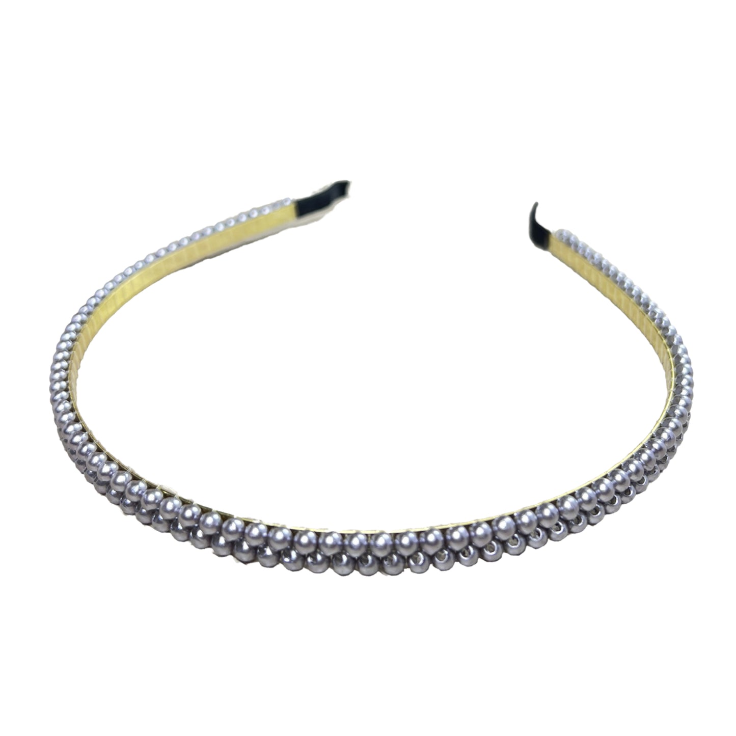 Imagen del producto: Diadema perlas doble linea sencilla gris