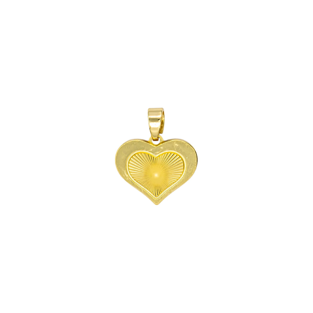 Imagen del producto: Dije mini corazón rayado dorado