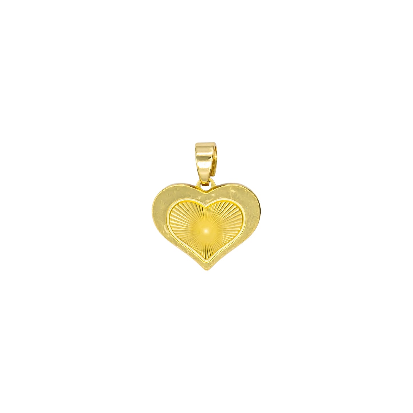 Imagen del producto: Dije mini corazón rayado dorado