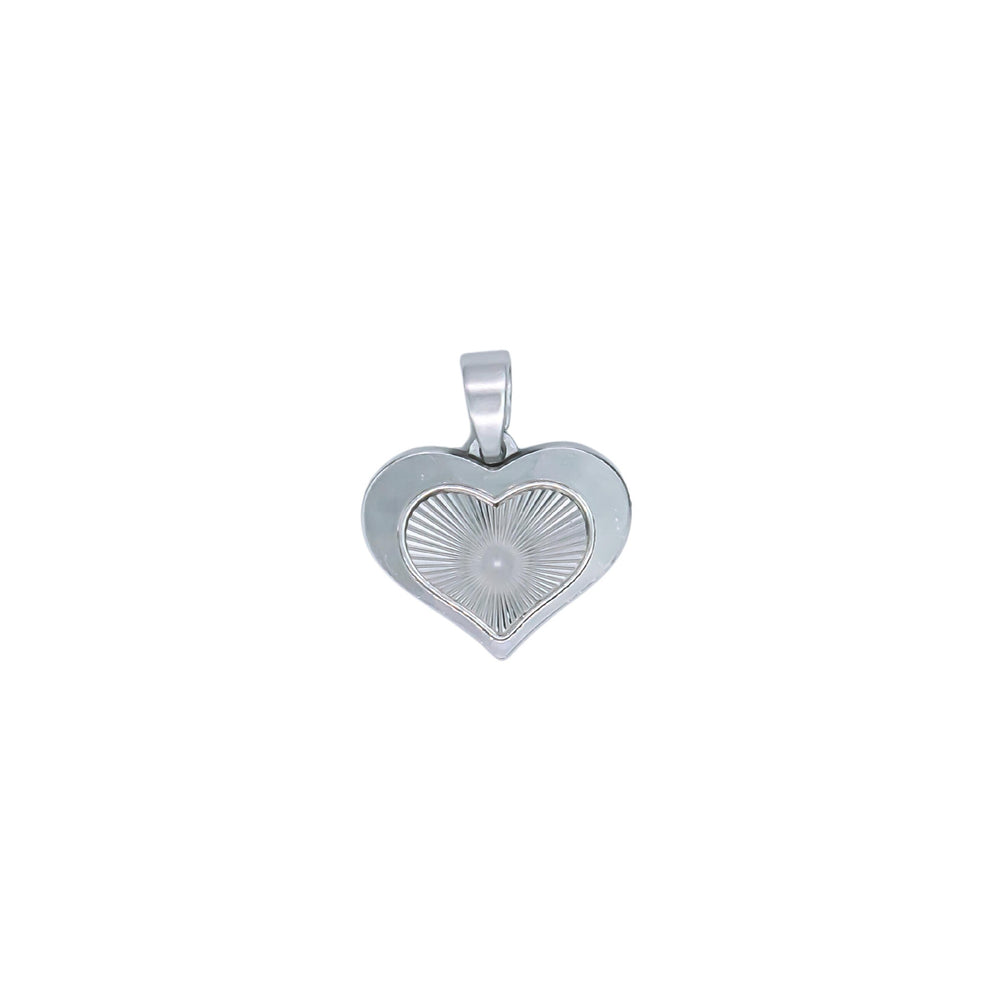 Imagen del producto: Dije mini corazón rayado plateado