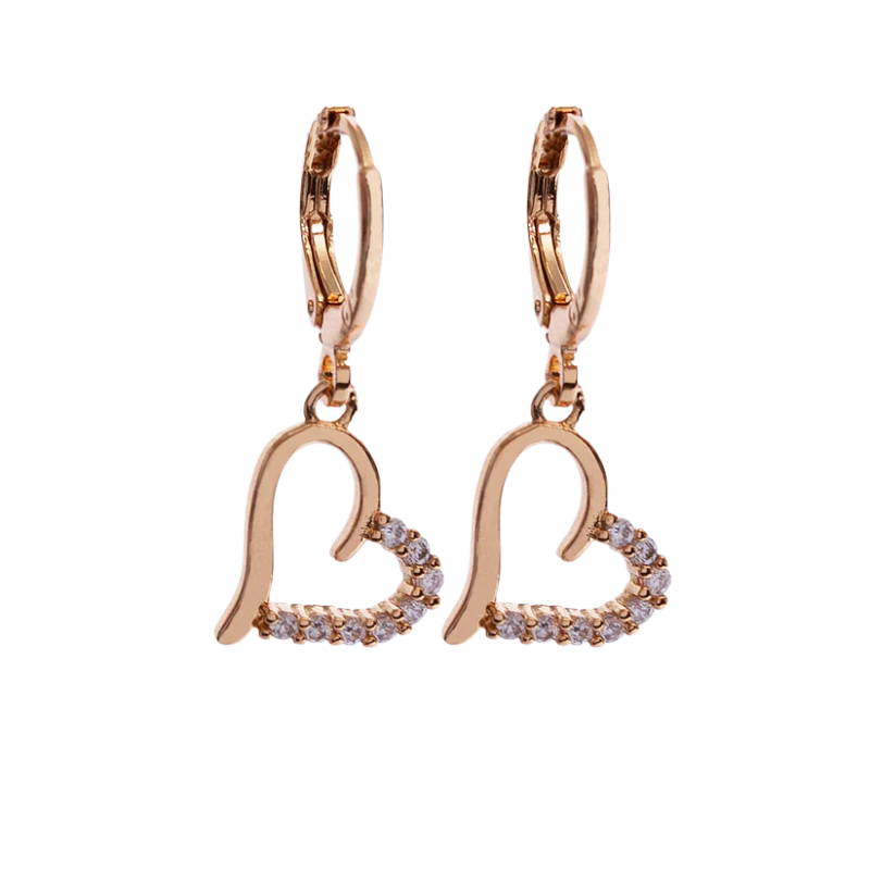 Imagen del producto: Aretes corazón transparente