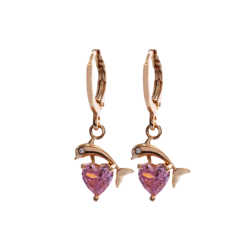 Imagen del producto: Aretes delfín rosado