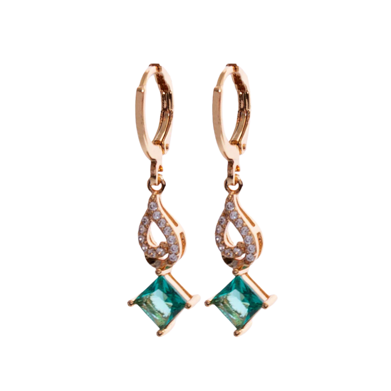 Imagen del producto: Aretes gota circón verde