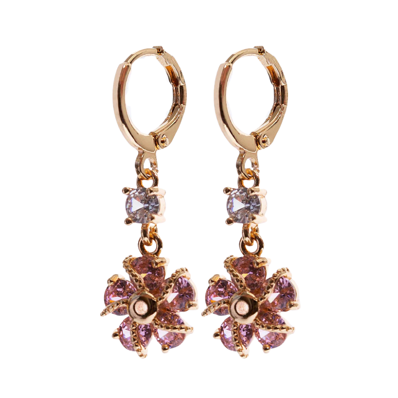 Imagen del producto: Aretes flor rosa