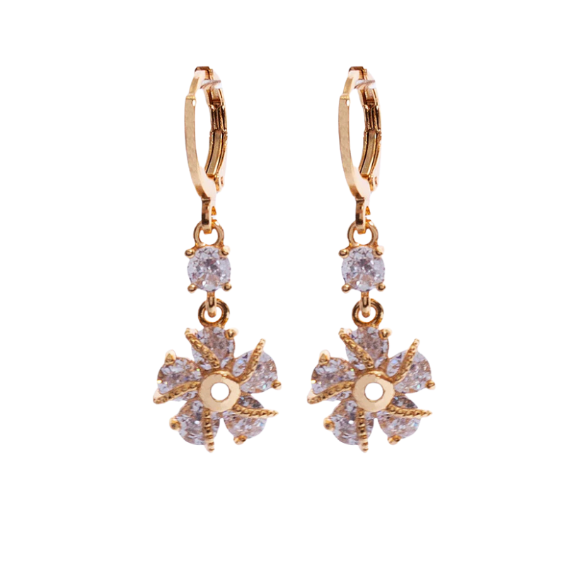 Imagen del producto: Aretes flor transparente