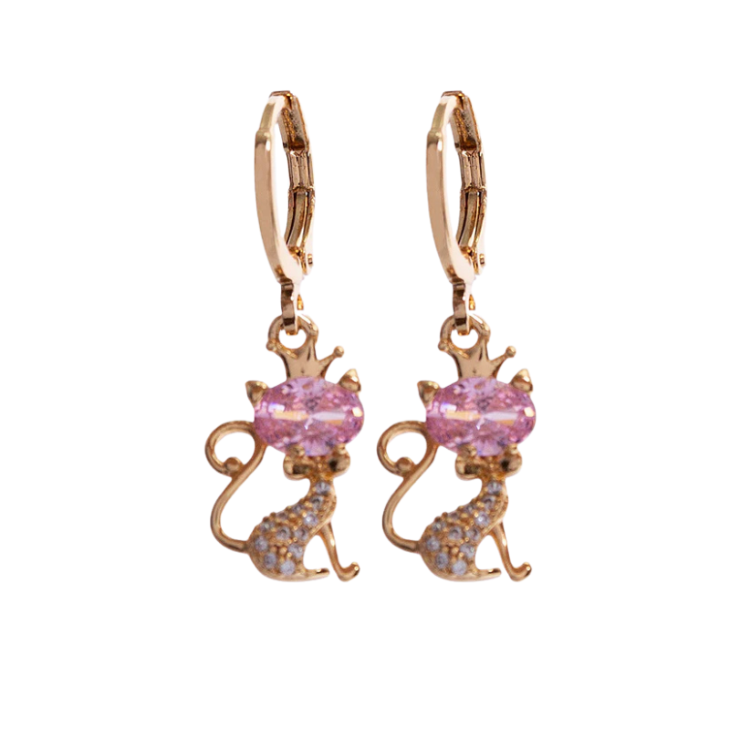 Imagen del producto: Aretes gato rosa