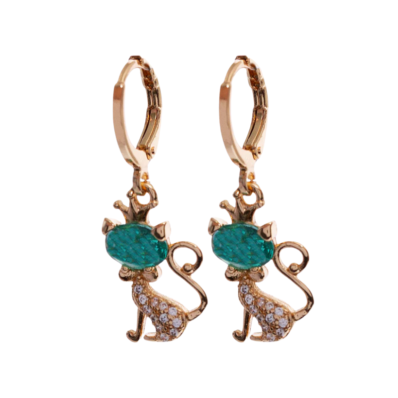 Imagen del producto: Aretes gato verde