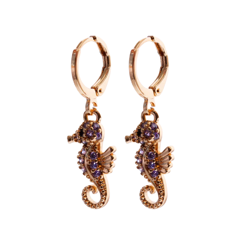 Imagen del producto: Aretes caballito de mar morado