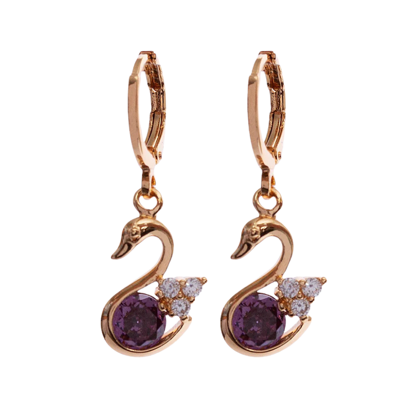 Imagen del producto: Aretes cisne morado