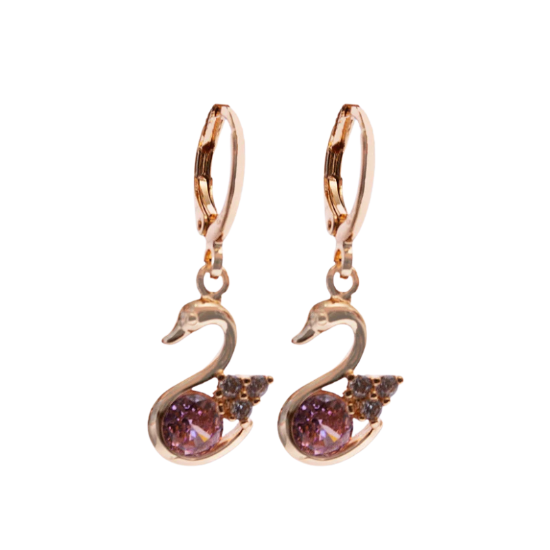 Imagen del producto: Aretes cisne rosa