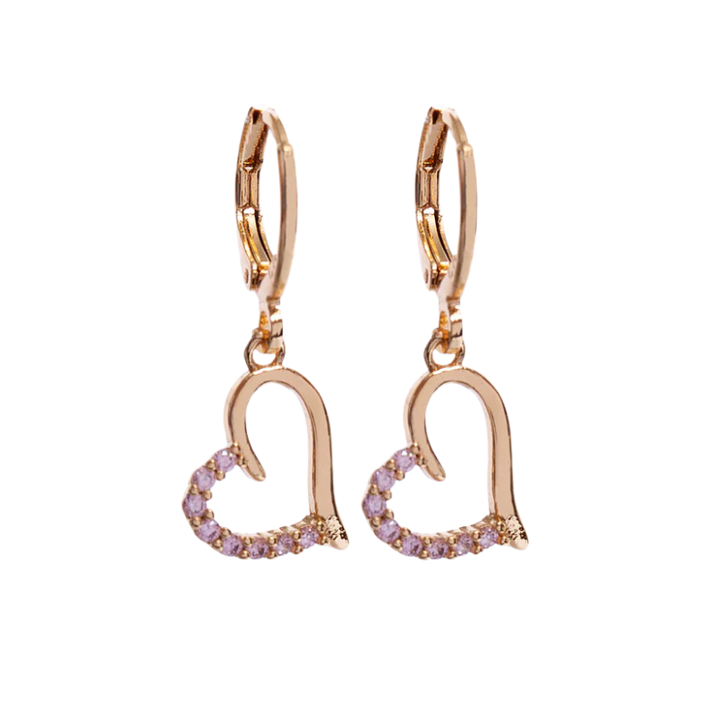 Imagen del producto: Aretes corazón rosada